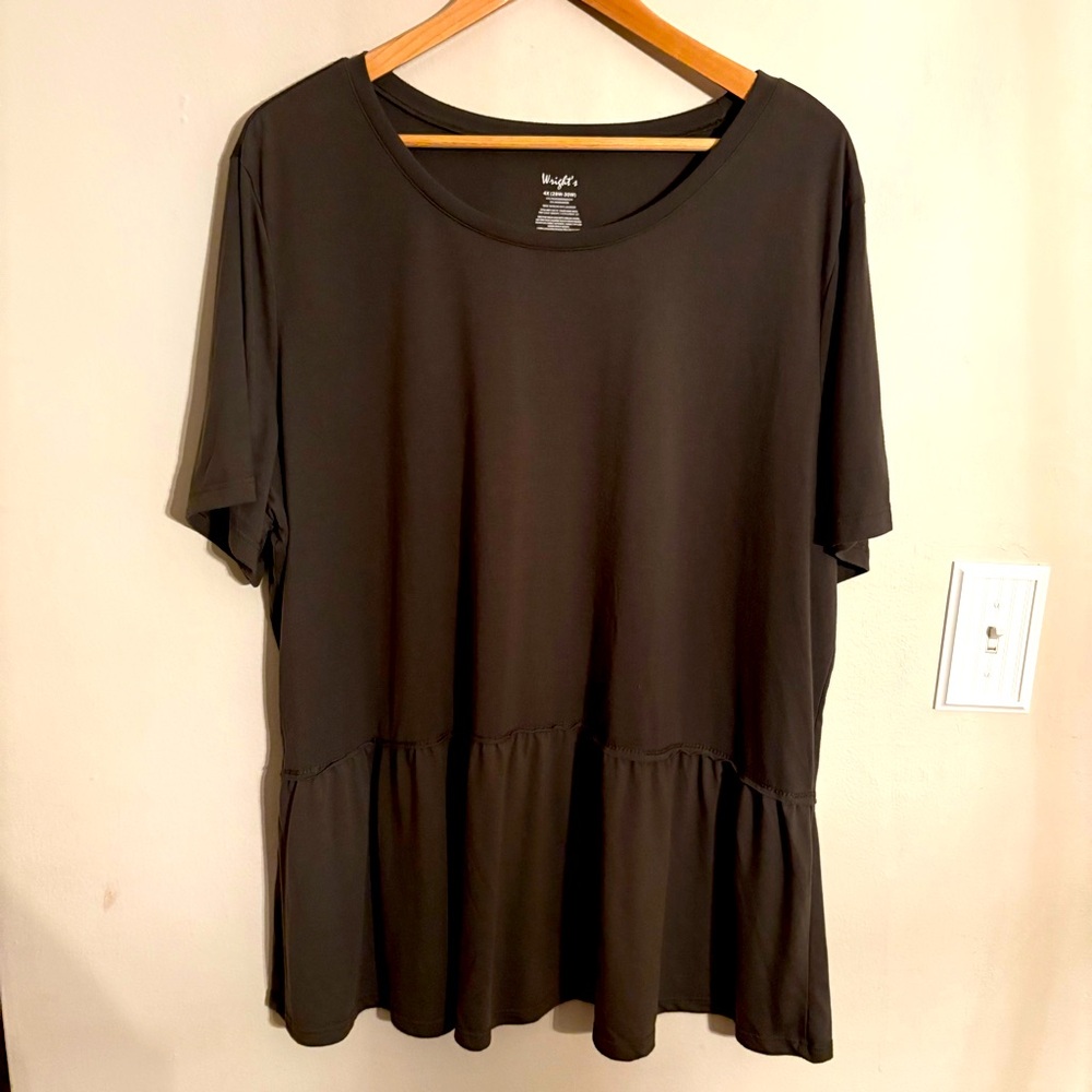 Wright’s Green Peplum Top, Sz 4x
